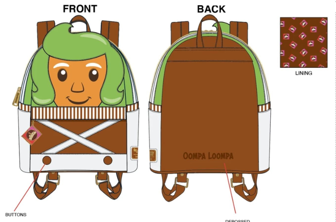 Loungefly - Willy Wonka and the Chocolate Factory - Oompa 