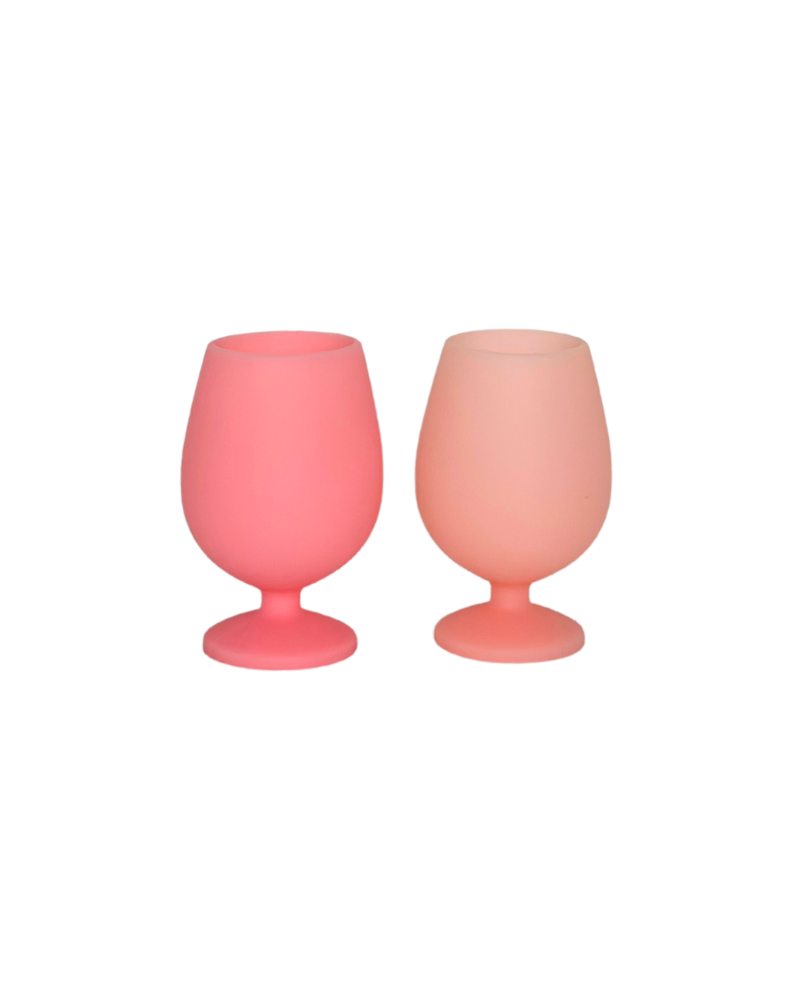 Porter Green - Flamingo + Lotus - Silicone Unbreakable Wine Glasses Set