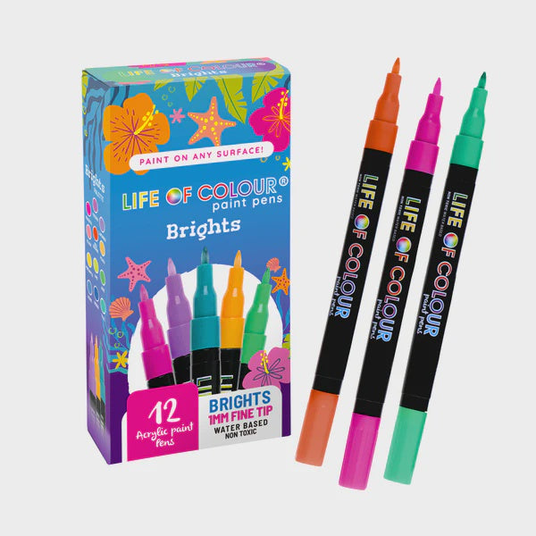 Life of Colour Paint Pens - Brights 1mm Fine Tip – Gift Shack