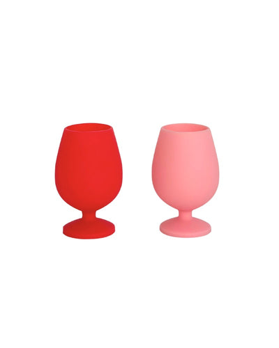 Porter Green - Cherry + Blush - Silicone Unbreakable Wine Glasses Set