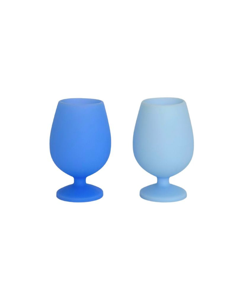 Porter Green - Sky + Kingfisher - Silicone Unbreakable Wine Glasses Set