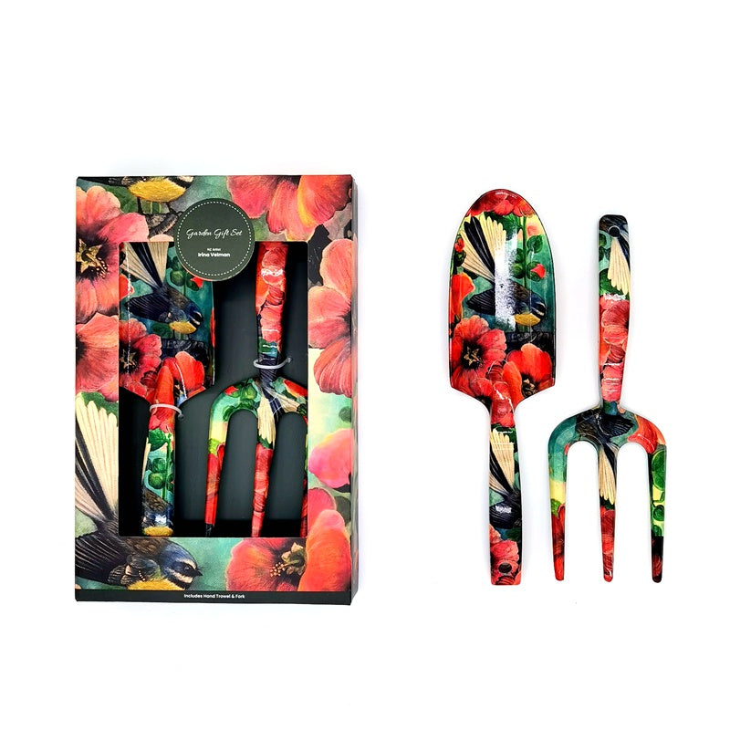 Garden Gift Set - Hibiscus Flower & Fantail Birds