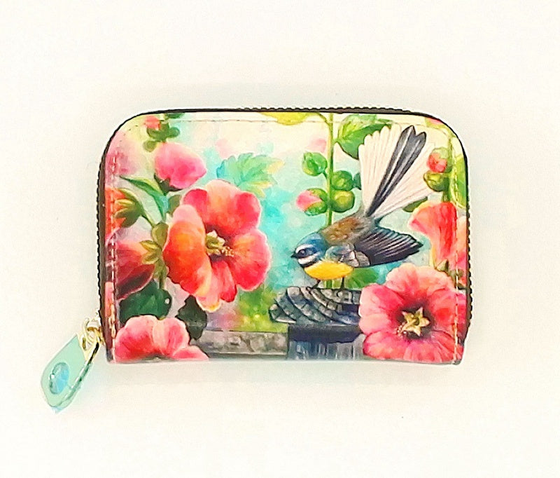 Hibiscus Flower & Fantail Birds - Card Holder