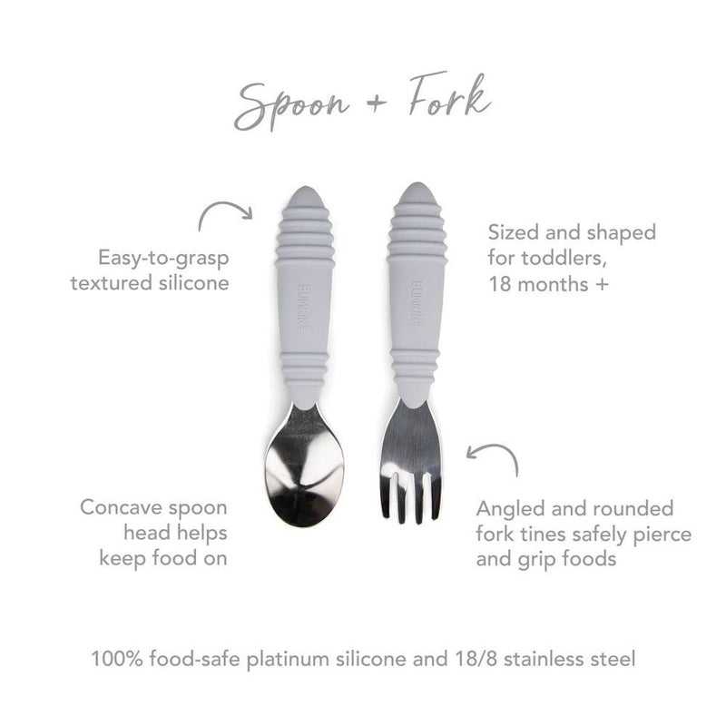 Bumkins Spoon & Fork - Grey