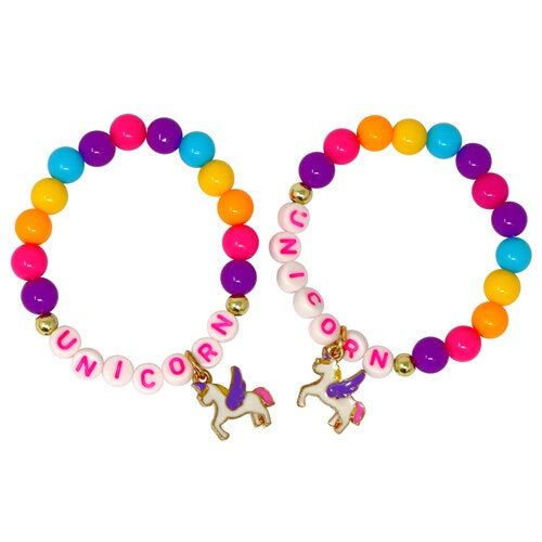 Pink Poppy - BFF Unicorn Rainbow Pearl Bracelet Set