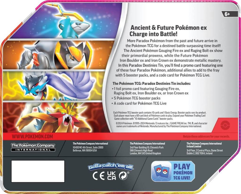 Pokemon TCG: Paradox Destinies Tin - Iron Crown