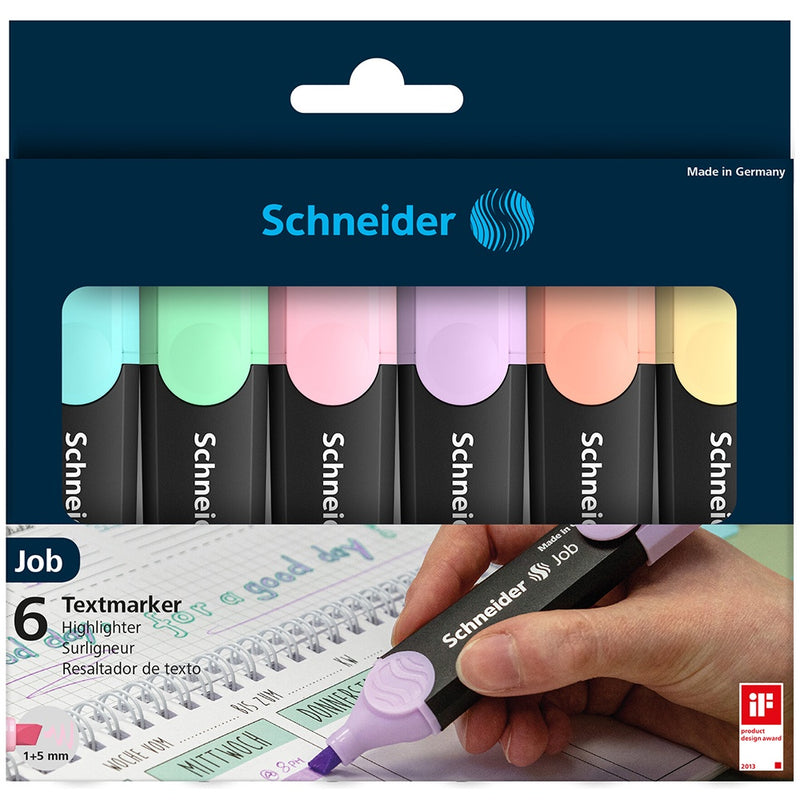 Schneider Highlighter Job Pastel Assorted Wallet 6pcs
