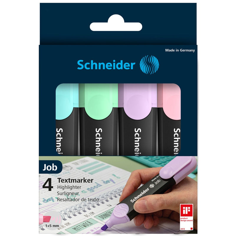 Schneider Highlighter Job Pastel Assorted Wallet 4pcs