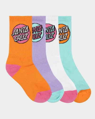 Santa Cruz Other Dot Crew Sock 2-6 4pk Girls