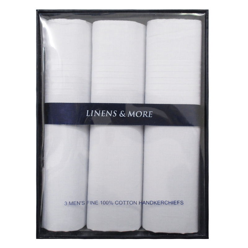 Mens Handkerchief Set - White