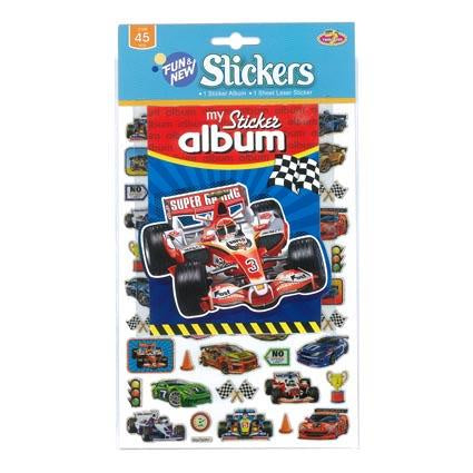 Sticker Album with Stickers - Race Car
