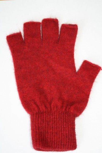 Possum Merino Gloves Fingerless Rata Small
