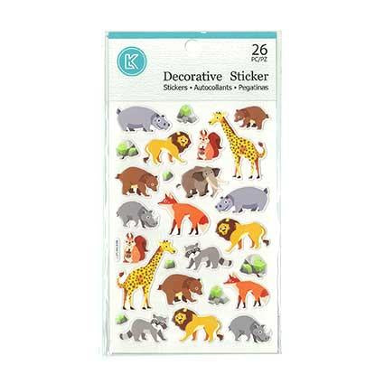 Safari Animals Puffy Stickers