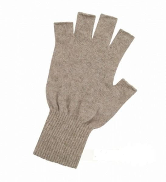 Possum Merino Gloves Fingerless Natural Medium