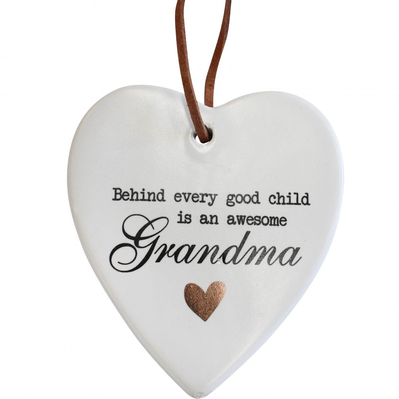 Hanging Ceramic Heart - Grandma