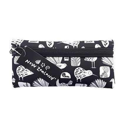 Utility Pouch NZ Black & White Birds