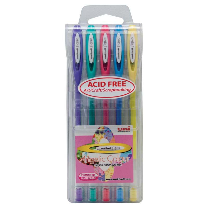 Uni Pen Signo Angelic 5 pack Gel Pens