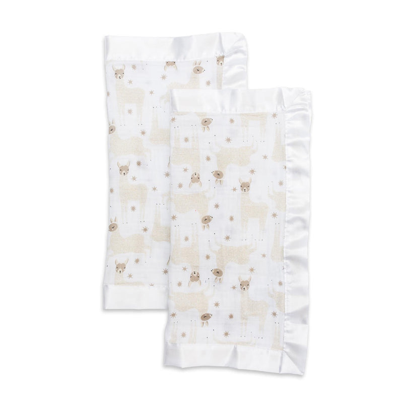 Muslin Security Blanket 2 pack Llama