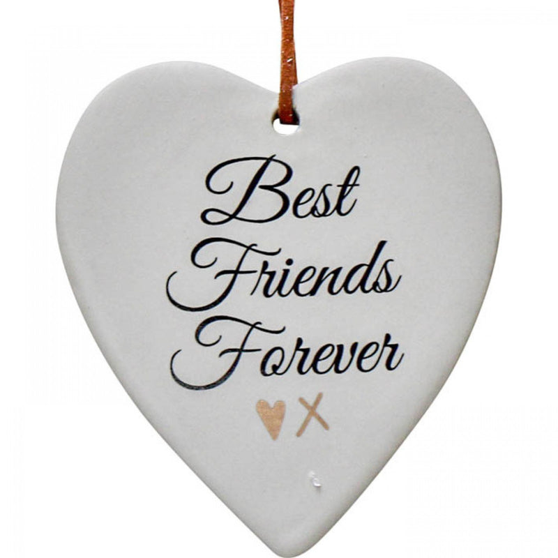 Hanging Ceramic Heart - Best Friends