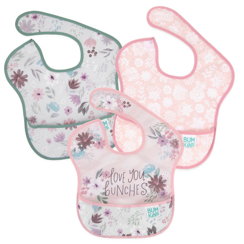 Bumkins Waterproof SuperBib 3 pack - Floral & Lace