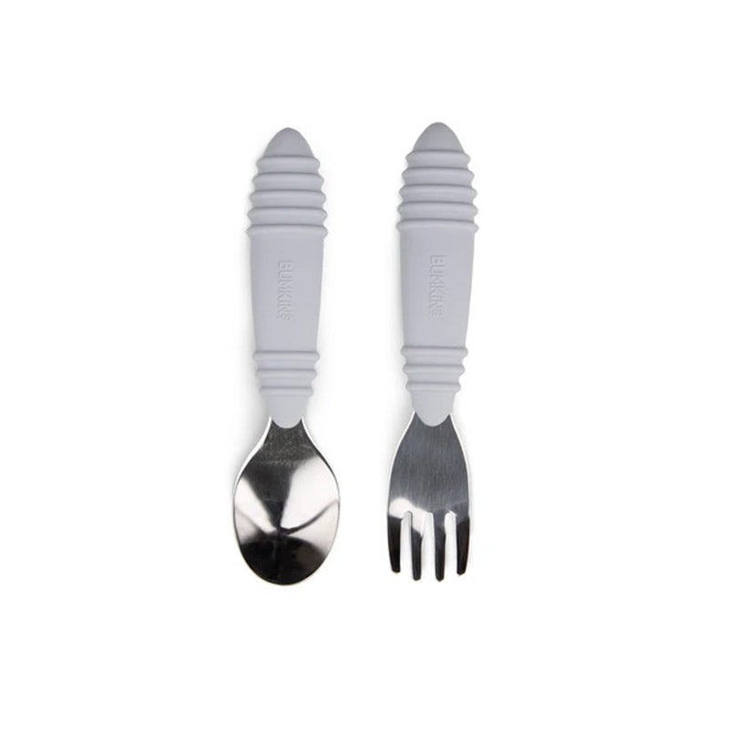 Bumkins Spoon & Fork - Grey