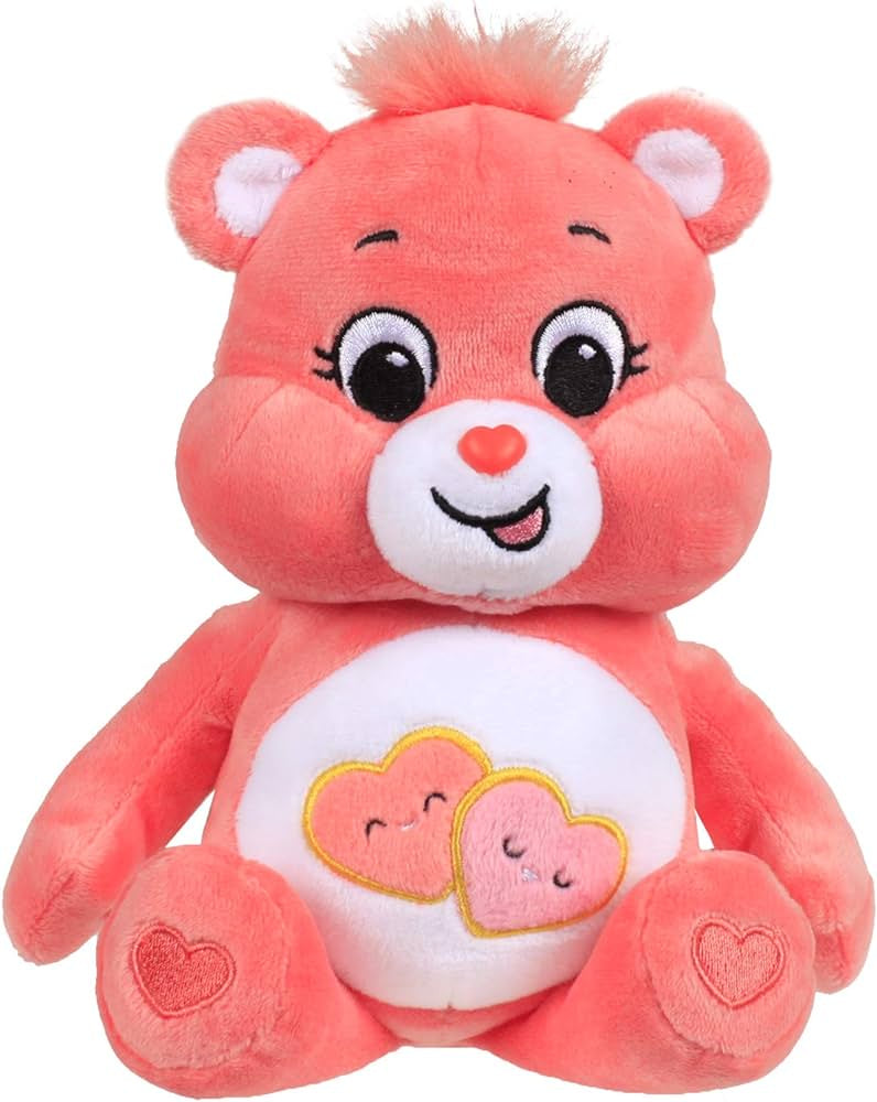 Care Bears - Basic Bean Plush - Love A Lot Bear