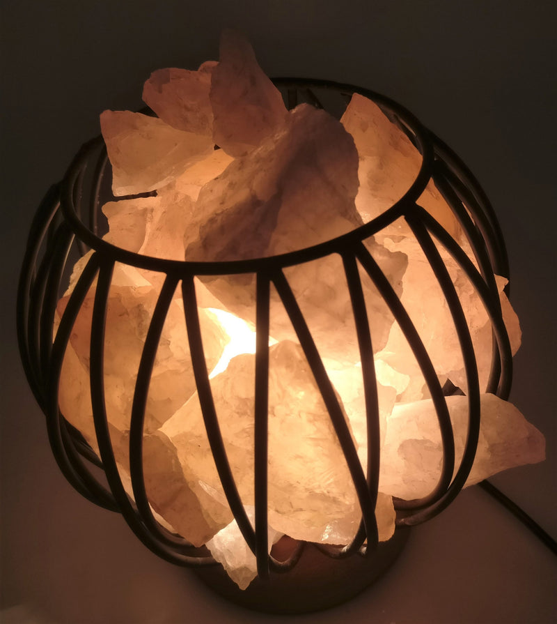 Rose Quartz Cage Lamp