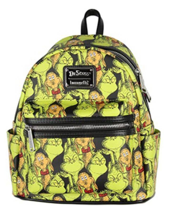 Loungefly - Dr Seuss - The Grinch & Max All-Over Print US Exclusive Mini Backpack