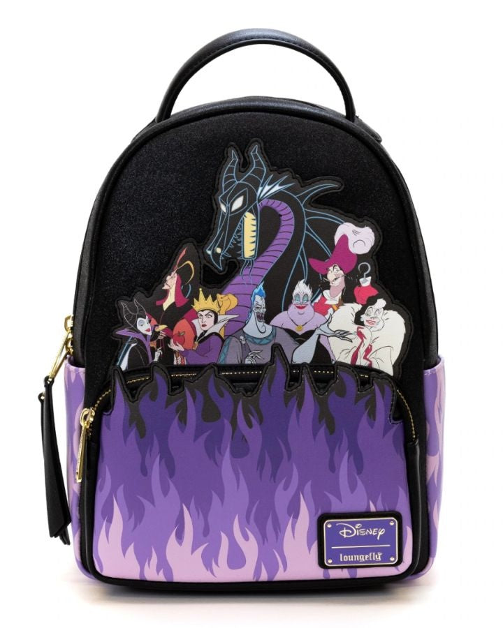 Loungefly - Disney Villains - Purple Flame Mini Backpack