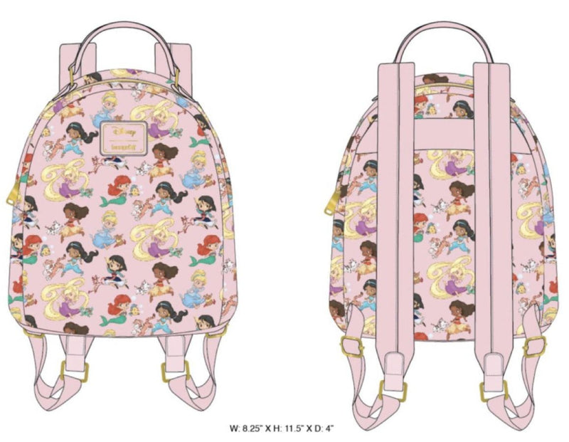 Loungefly - Disney Princesses - Pinned Chibi Mini Backpack