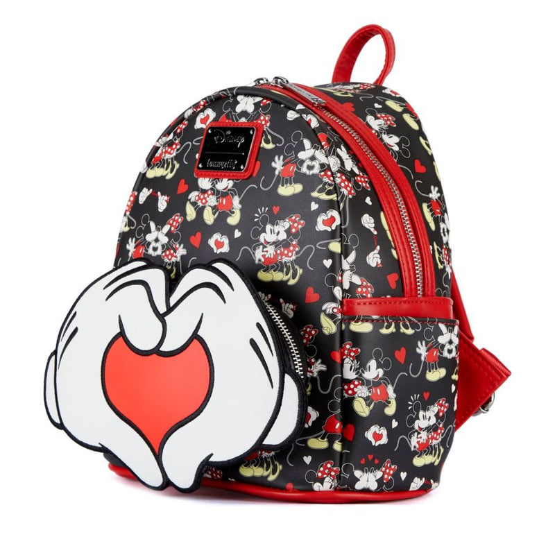 Loungefly - Mickey Mouse - Mickey and Minnie Heart Hands Mini Backpack