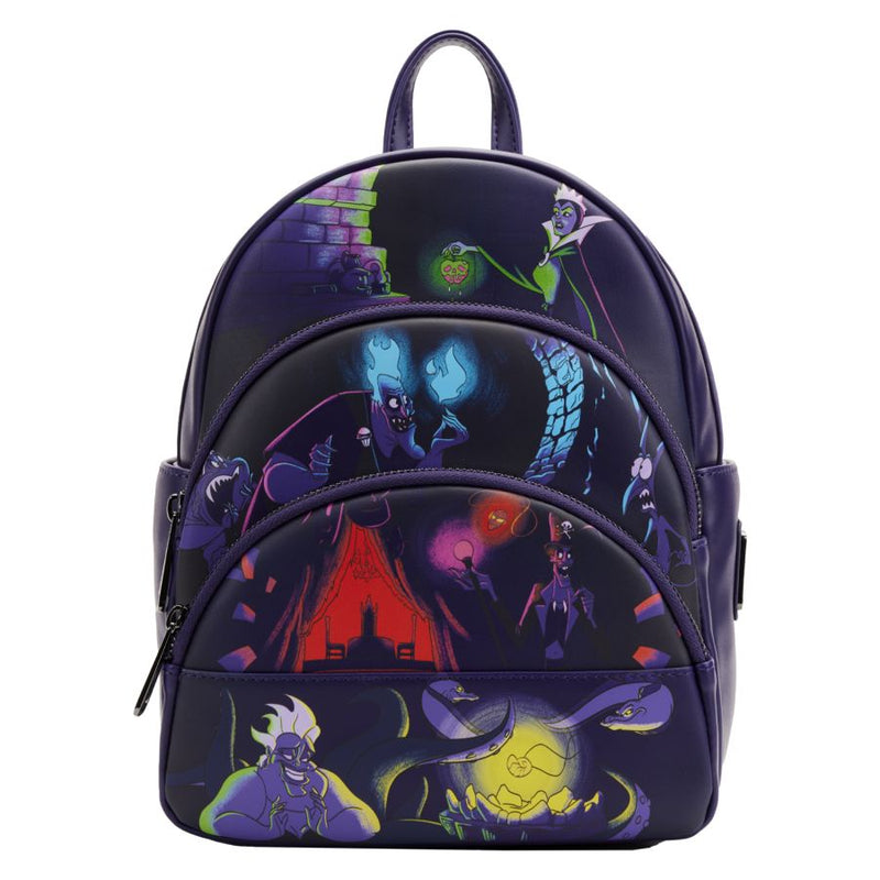 Loungefly - Disney Villains - Triple Pocket Glow Mini Backpack