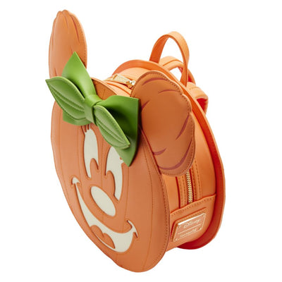 Loungefly - Disney - Minnie Pumpkin Glow Face Mini Backpack