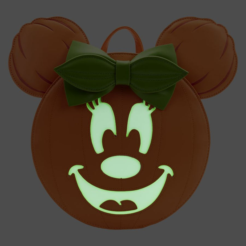 Loungefly - Disney - Minnie Pumpkin Glow Face Mini Backpack