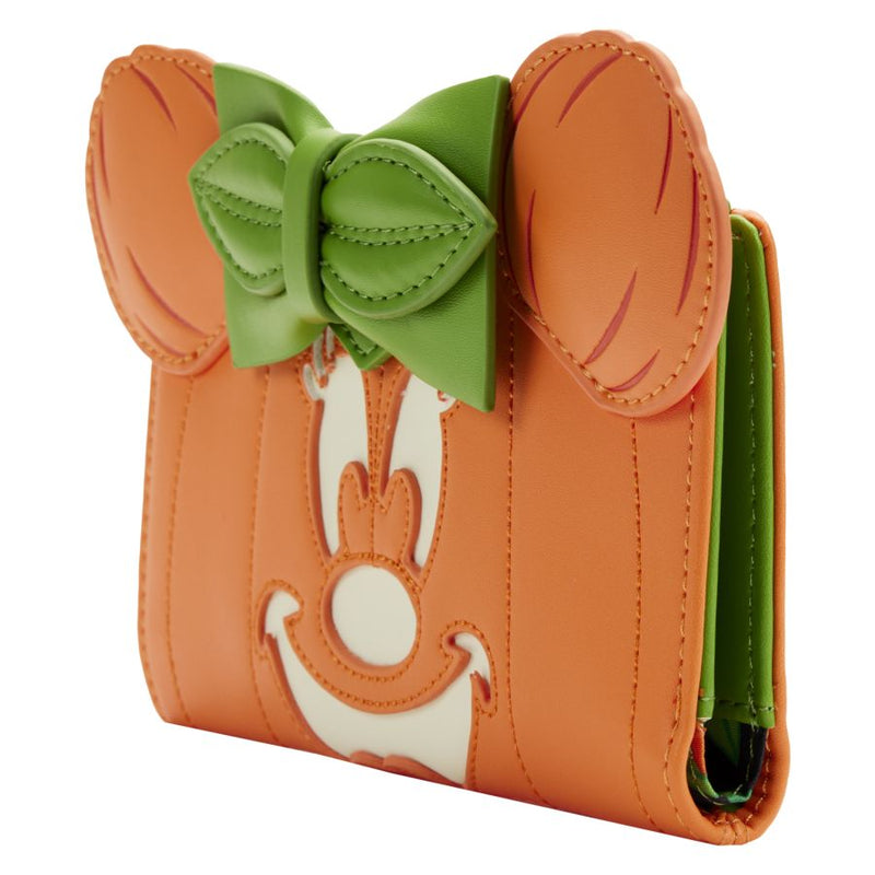 Loungefly - Disney - Minnie Pumpkin Glow Face Flap Purse