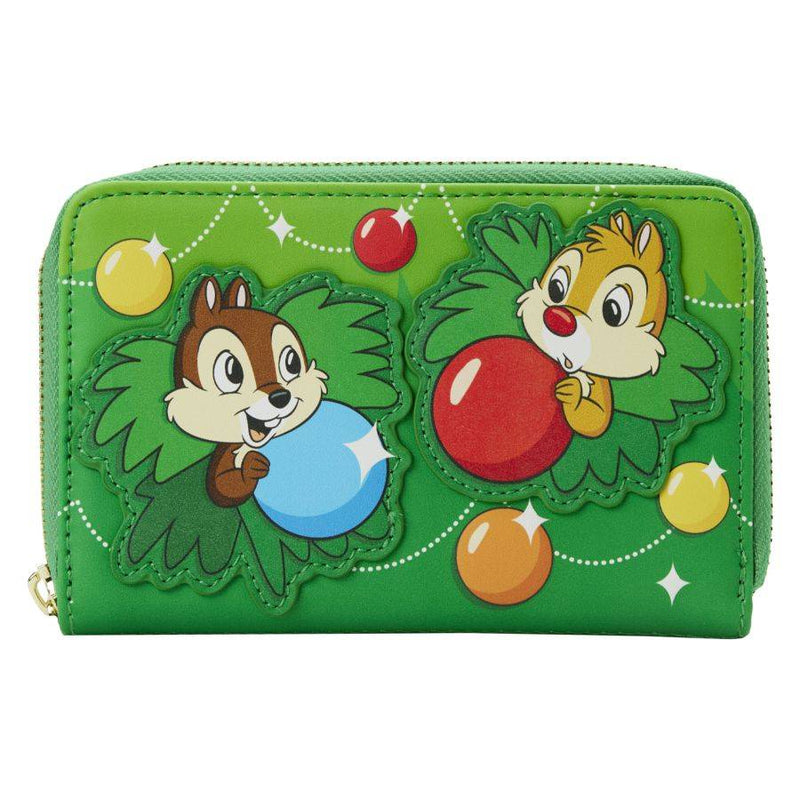 Loungefly - Disney - Chip & Dale Christmas Ornaments Zip Around Purse