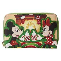 Loungefly - Disney - Mickey & Minnie Fireplace Zip Around Purse