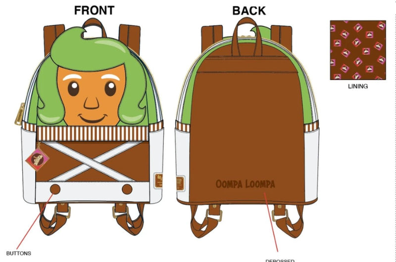 Loungefly - Willy Wonka and the Chocolate Factory - Oompa Loompa Mini Backpack