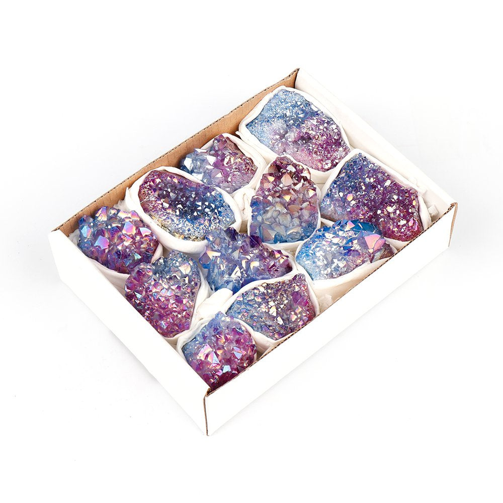 Crystal - Aura Amethyst Cluster – Aqura Blue & Purple – Gift Shack