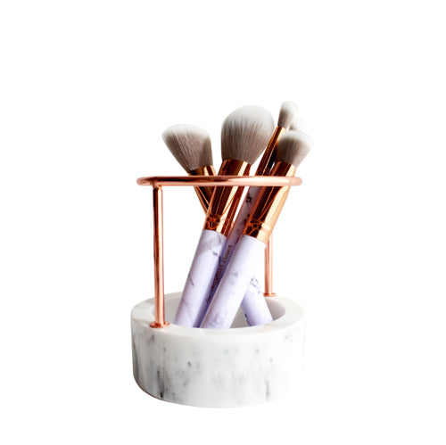 Marble Rose Gold Brush Stand