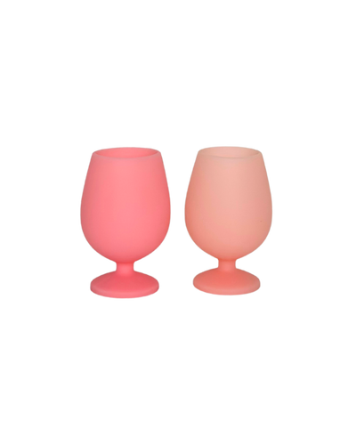 Porter Green - Flamingo + Lotus - Silicone Unbreakable Wine Glasses Set