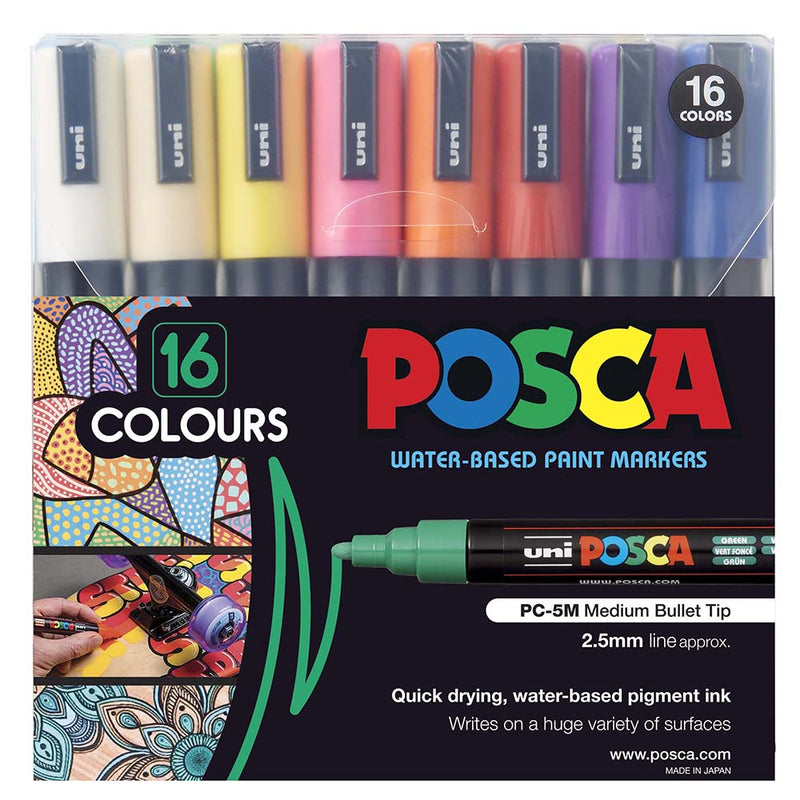 Posca Paint Markers - PC-5M 16 Colours Set