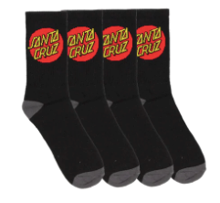 Santa Cruz Cruz Youth Socks 4 Pack Black