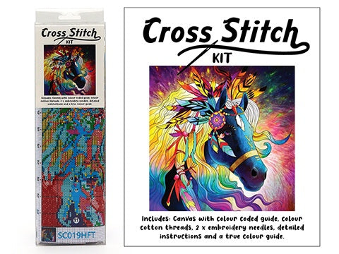 Cross Stitch Kit - Horse with Feathers