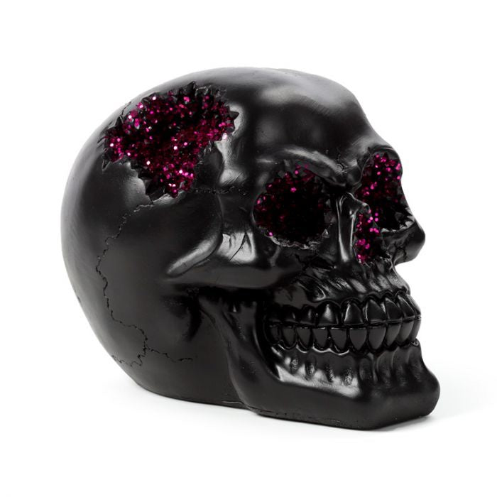 Black Crystal Cave Skull- Pink