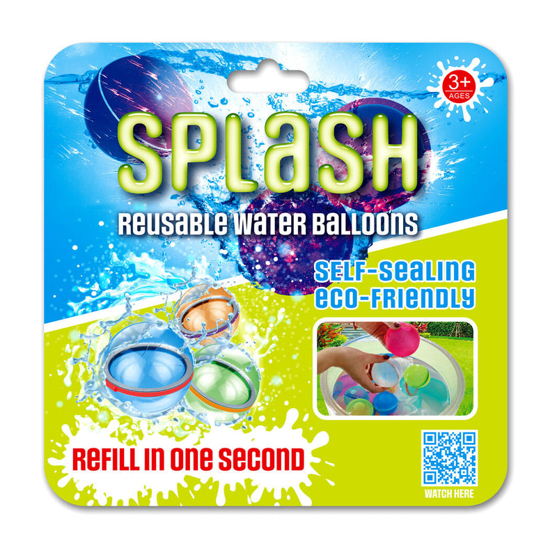 Splash Balls -  Reusable Water Balloons - 4 pack
