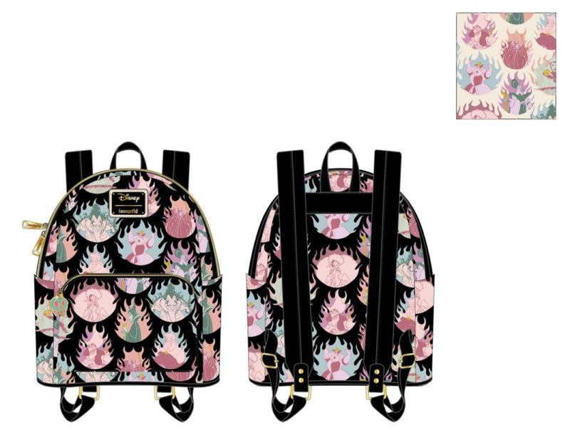 Loungefly - Disney - Villains Pastel Flames Mini Backpack