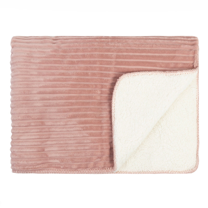 Cord Sherpa Throw Misty Rose