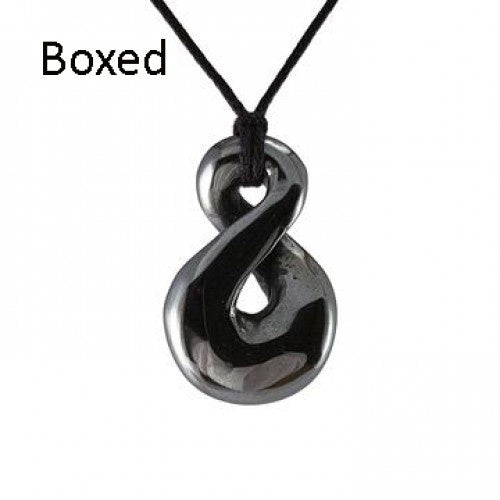 Infinity Hematite Pendant Necklace Boxed