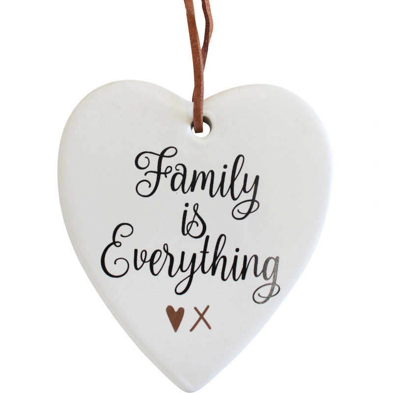Hanging Ceramic Heart - Family Is Everything